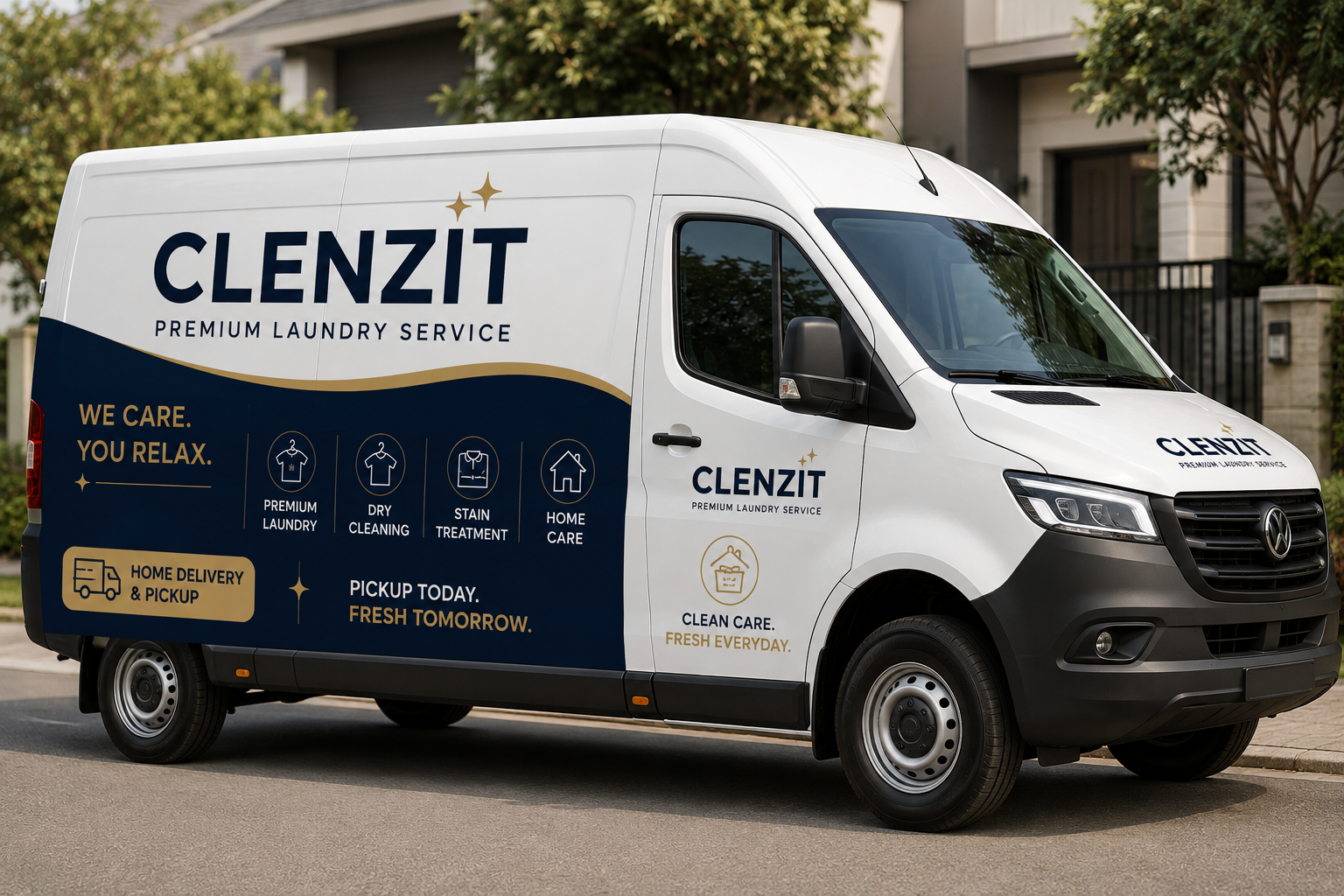 Clenzit professional laundry pickup and delivery van