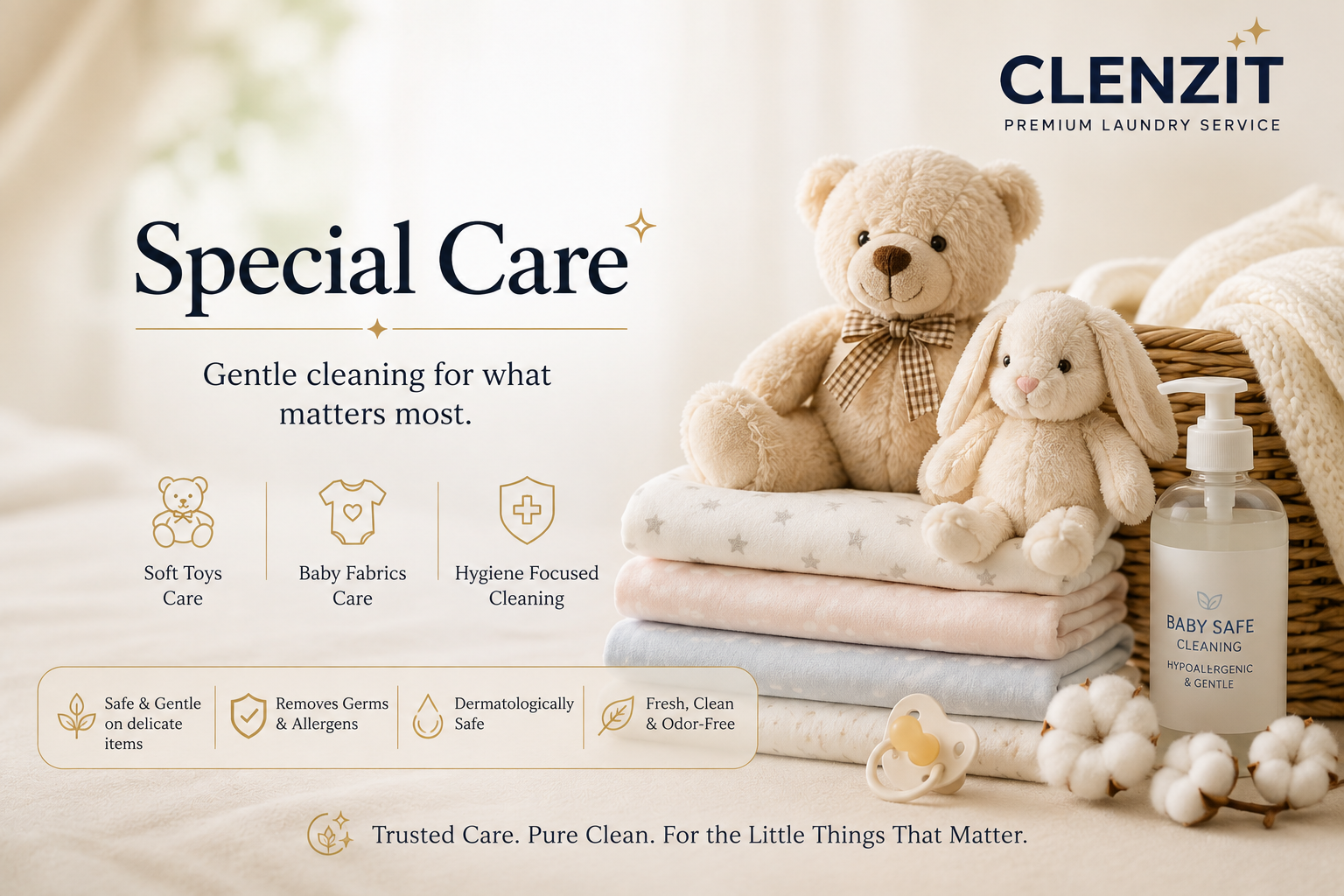 Clenzit special care for soft toys baby fabrics and hygiene focused cleaning
